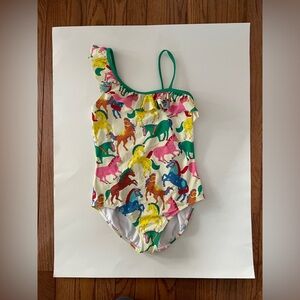 Mini Boden 10-11 Horses Swim Swimsuit Girls